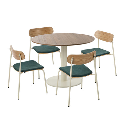 Round Dining Table Set 100cm 5-Piece Green | HomeAndLiving - 2