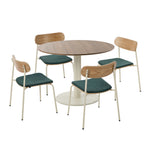 Round Dining Table Set 100cm 5-Piece Green | HomeAndLiving