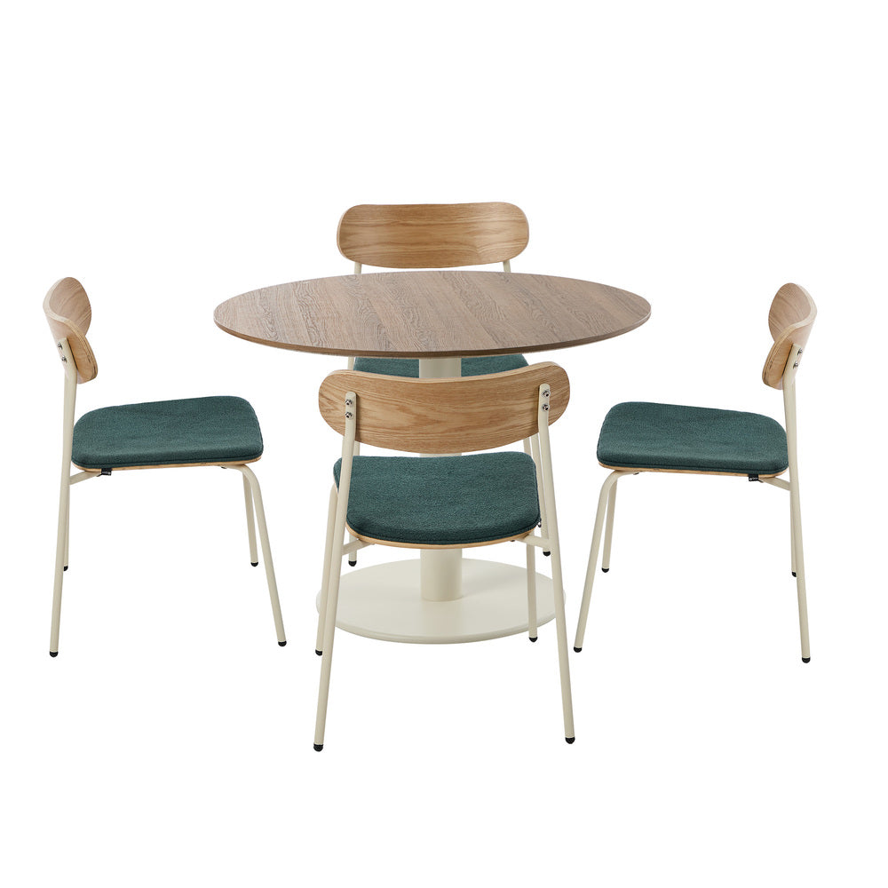 Round Dining Table Set 100cm 5-Piece Green | HomeAndLiving - 5