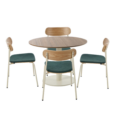 Round Dining Table Set 100cm 5-Piece Green | HomeAndLiving - 5