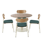 Round Dining Table Set 100cm 5-Piece Green | HomeAndLiving
