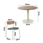 Round Dining Table Set 100cm 5-Piece Green | HomeAndLiving