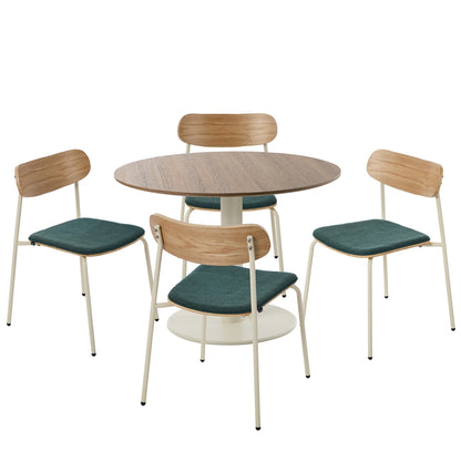 Round Dining Table Set 100cm 5-Piece Green | HomeAndLiving - 7