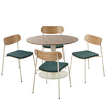 Round Dining Table Set 100cm 5-Piece Green | HomeAndLiving