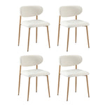 90cm Round Dining Table with 4x Dining Chairs Boucle White&Gold