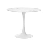 90cm Round Dining Table with 4x Dining Chairs Boucle White&Gold