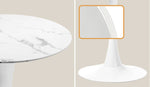 90cm Round Dining Table with 4x Dining Chairs Boucle White&Gold