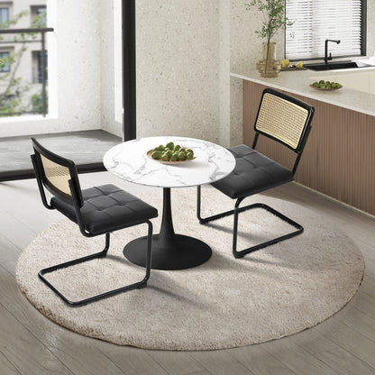 60cm Round Dining Table with 2PCS Dining Chairs Velvet Green