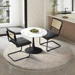 Round Dining Table with Dining Chairs PU Leather/Velvet