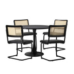 Round Dining Table with Dining Chairs PU Leather/Velvet