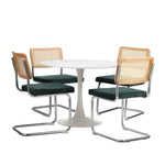 Round Dining Table with Dining Chairs PU Leather/Velvet
