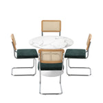 Round Dining Table with Dining Chairs PU Leather/Velvet