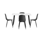 120cm Rectangle Dining Table with 4PCS/6PCS Chairs PU Grey