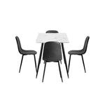 120cm Rectangle Dining Table with 4PCS/6PCS Chairs PU Grey