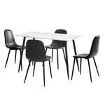 120cm Rectangle Dining Table with 4PCS/6PCS Chairs PU Grey