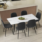 120cm Rectangle Dining Table with 4PCS/6PCS Chairs PU Grey