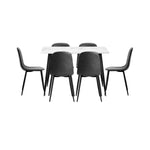 120cm Rectangle Dining Table with 4PCS/6PCS Chairs PU Grey