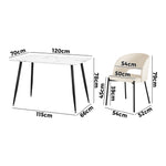 Rectangle Dining Table with 4PCS & 6PCS Sherpa White Chairs Modern Kitchen