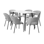 120cm Rectangle Dining Table with 4PCS Chairs Fabric Grey