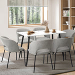 120cm Rectangle Dining Table with 4PCS Chairs Fabric Grey