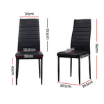 Dining Chairs Black Pu Leather Set Of 4 Astra