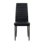 Dining Chairs Black Pu Leather Set Of 4 Astra