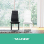 Dining Chairs Set Of 4 Leather Channel Tufted Black