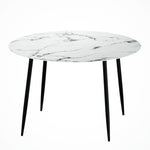 Dining Table Round Marble Effect 110Cm