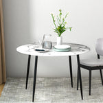 Dining Table Round Marble Effect 110Cm