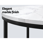 Coffee Table Round 70Cm Marbel Effect
