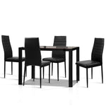 Astra 5-Piece Dining Table and Chairs Sets - Black