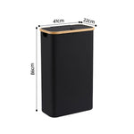 Foldable Laundry Basket Removable Bag 60L Black | Home & Living