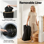 Foldable Laundry Basket Removable Bag 60L Black | Home & Living