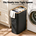 Foldable Laundry Basket Removable Bag 60L Black | Home & Living