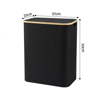 Laundry Basket 2 Section Foldable Hamper 150L | Home & Living