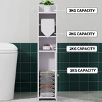 Bathroom Cabinet Toilet Roll Holder Tissue Organizer 3 Tier Floor Cabinet