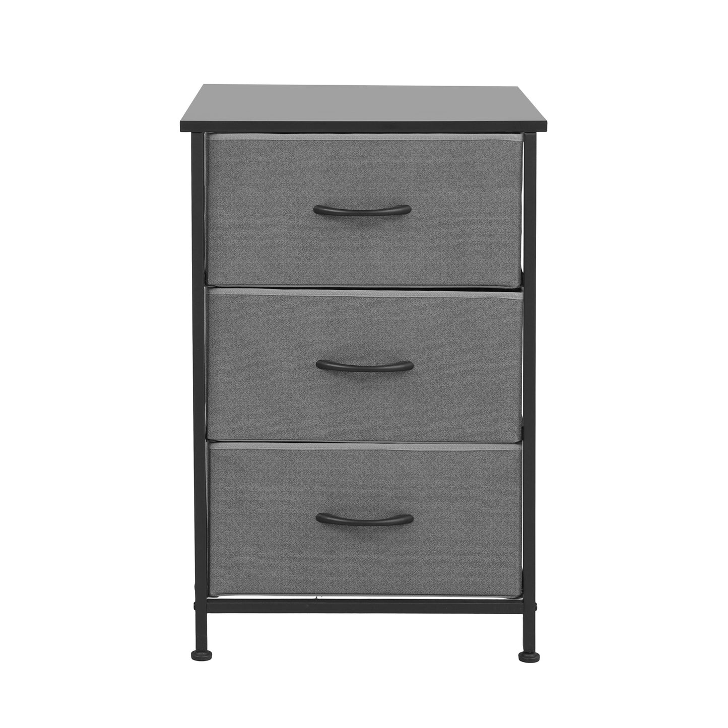 Set of 2 Chest of 3 Drawers Tallboy Grey | HomeAndLiving