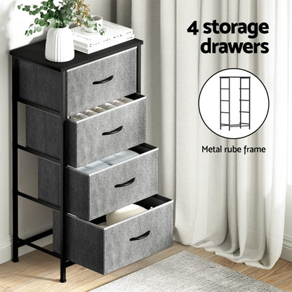 Grey Storage Dresser Tallboy 47x30x94cm