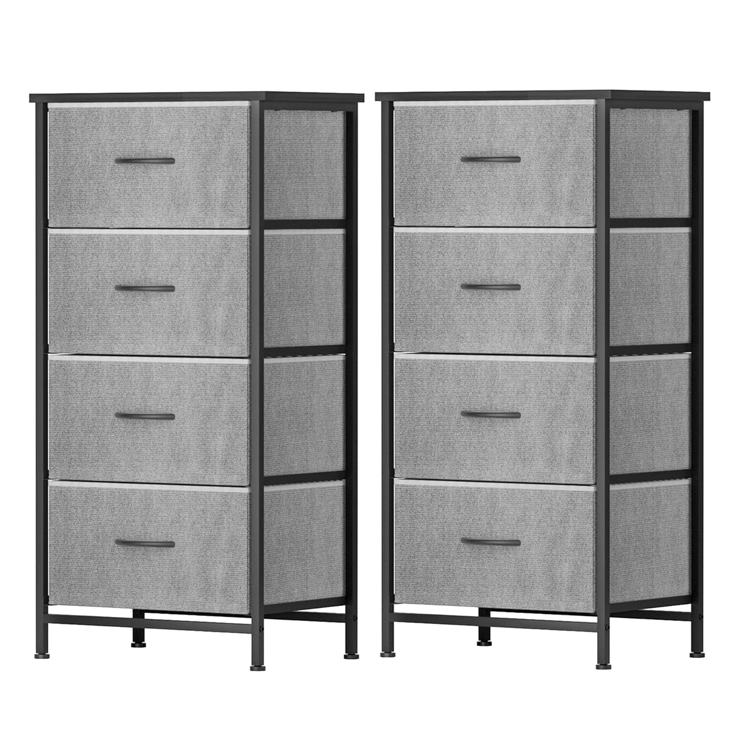 Grey Storage Dresser Tallboy 47x30x94cm