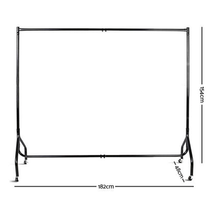 Clothes Rack Airer Coat Stand 6FT Rail Wheels