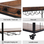 Kitchen Island Rolling Serving Cart