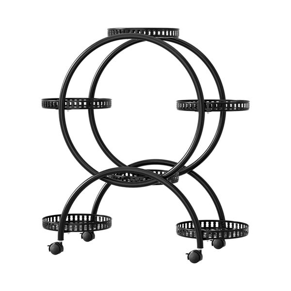  Plant Stand 6 Tier Metal Flower Pot Rack Wheels