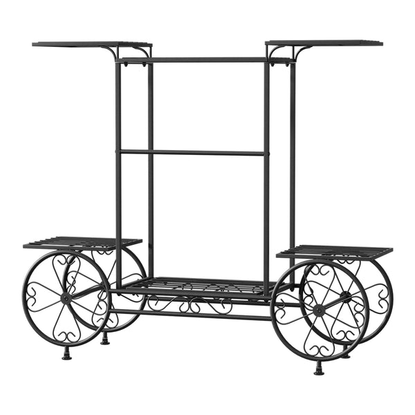  Plant Stand 6 Tier Iron 4 Wheeler