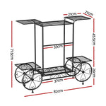 Plant Stand 6 Tier Iron 4 Wheeler