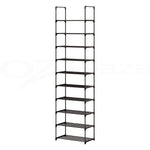 Shoe Rack Shoe Storage Shelf 10-Tier 20 Pairs Diy Stackable Black Metal