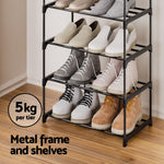 Shoe Rack Shoe Storage Shelf 10-Tier 20 Pairs Diy Stackable Black Metal