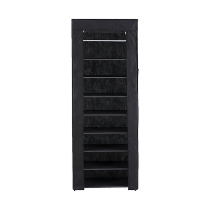 Shoe Rack Cabinet Removable Cover 10 tier Black