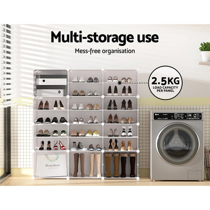 Shoe Rack Diy 12 Storage Cube Stackable White
