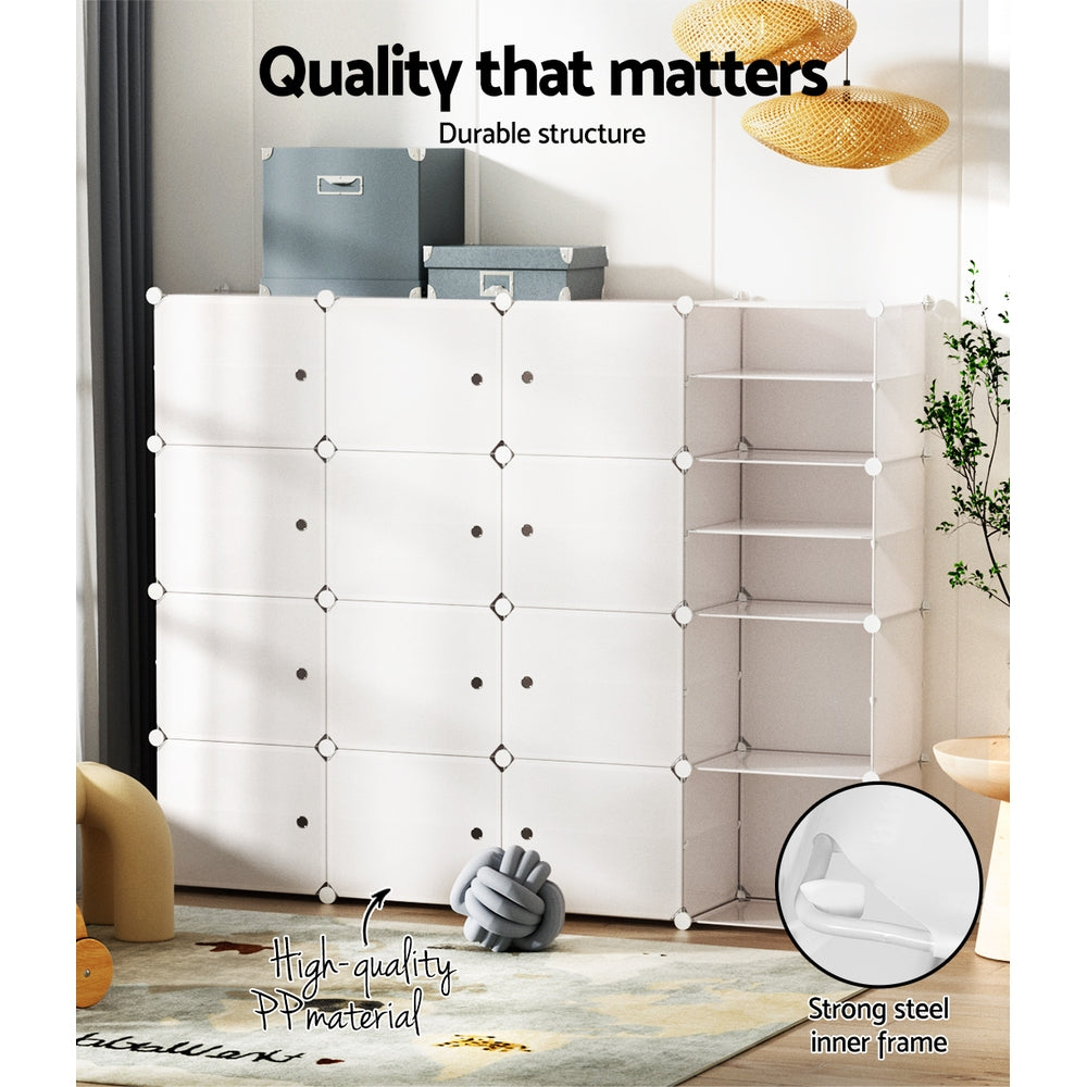 Shoe Cabinet DIY Shoe Box White Cube Portable Organiser Storage Stand