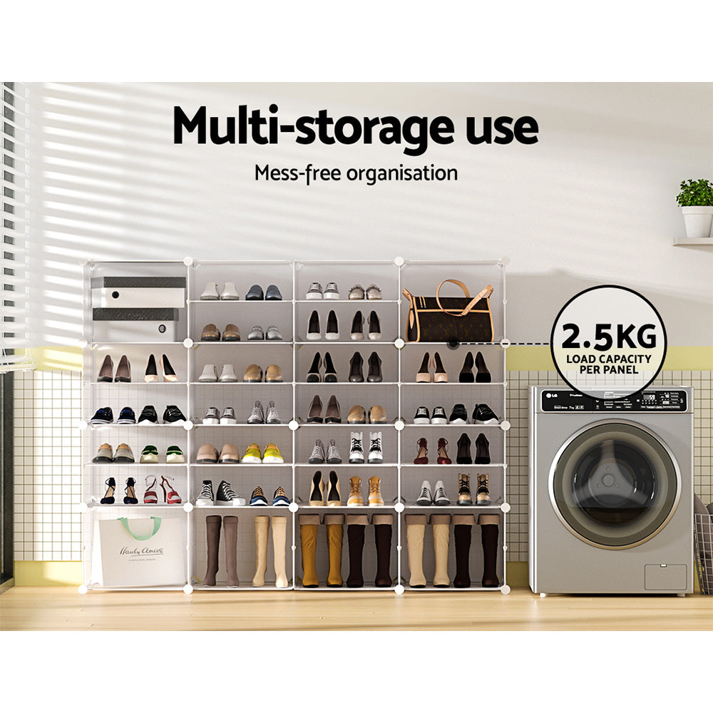 Shoe Cabinet DIY Shoe Box White Cube Portable Organiser Storage Stand